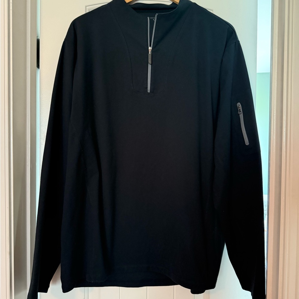 Peter Millar Wind Element Men's Black Half-Zip Sweater